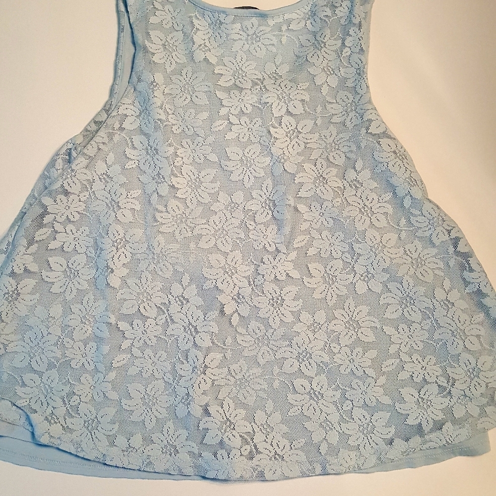 Baby Blue Lace Tank Tee